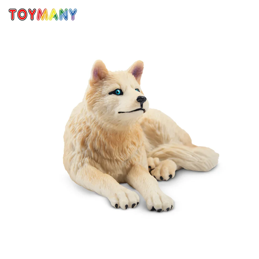

Toymany Simulation White Arctic Wolf Wildlife Animal Model Toy Mini Figures Dolls Action Figurines Toys Children Gift Cake Decor