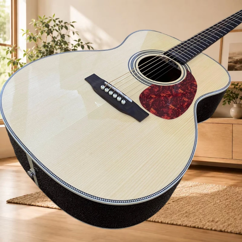 39 Inch 00028ec Natural Solid Spruce Top 6 Strings Acoustic Guitar Rosewood Back Sides Rosewood Bridge Beginner Free Delivery
