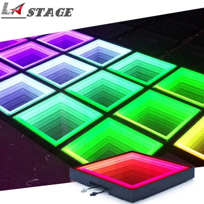 

Promotion Color Mixture Rental Business Infinity Led Stage Floor Neon 3D LED Dancing Dance Floor