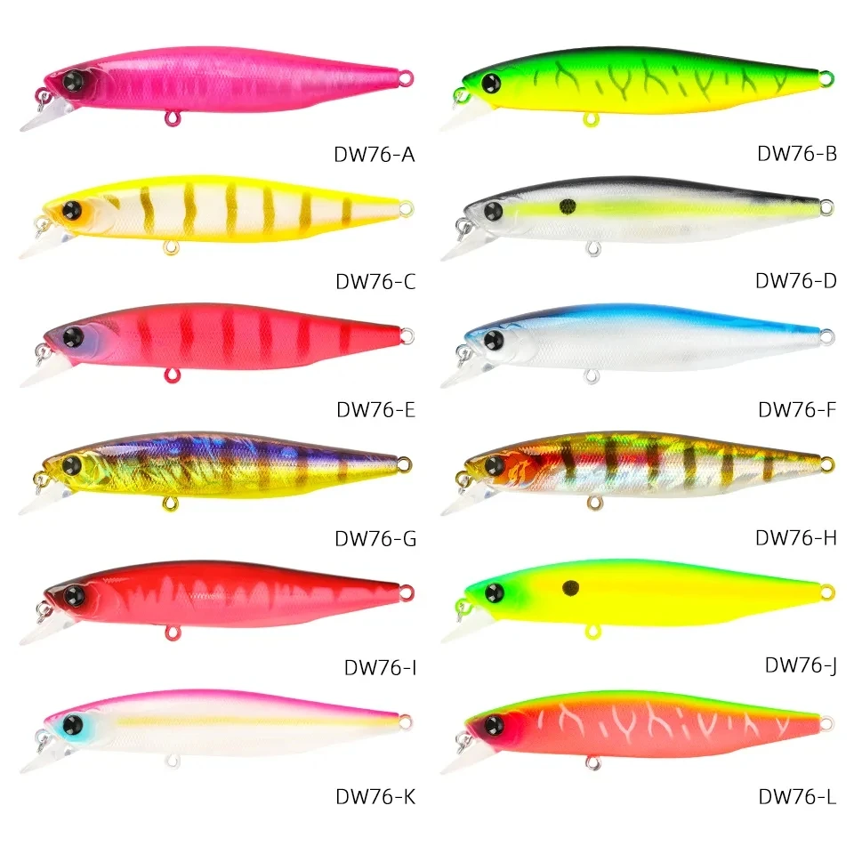 TSURINOYA 88SP Suspending Minnow Jerkbait 88mm 10.3g Bass Fishing Lure Kit 5 pcs Long Novices Suitable Casting Lake Wobblers