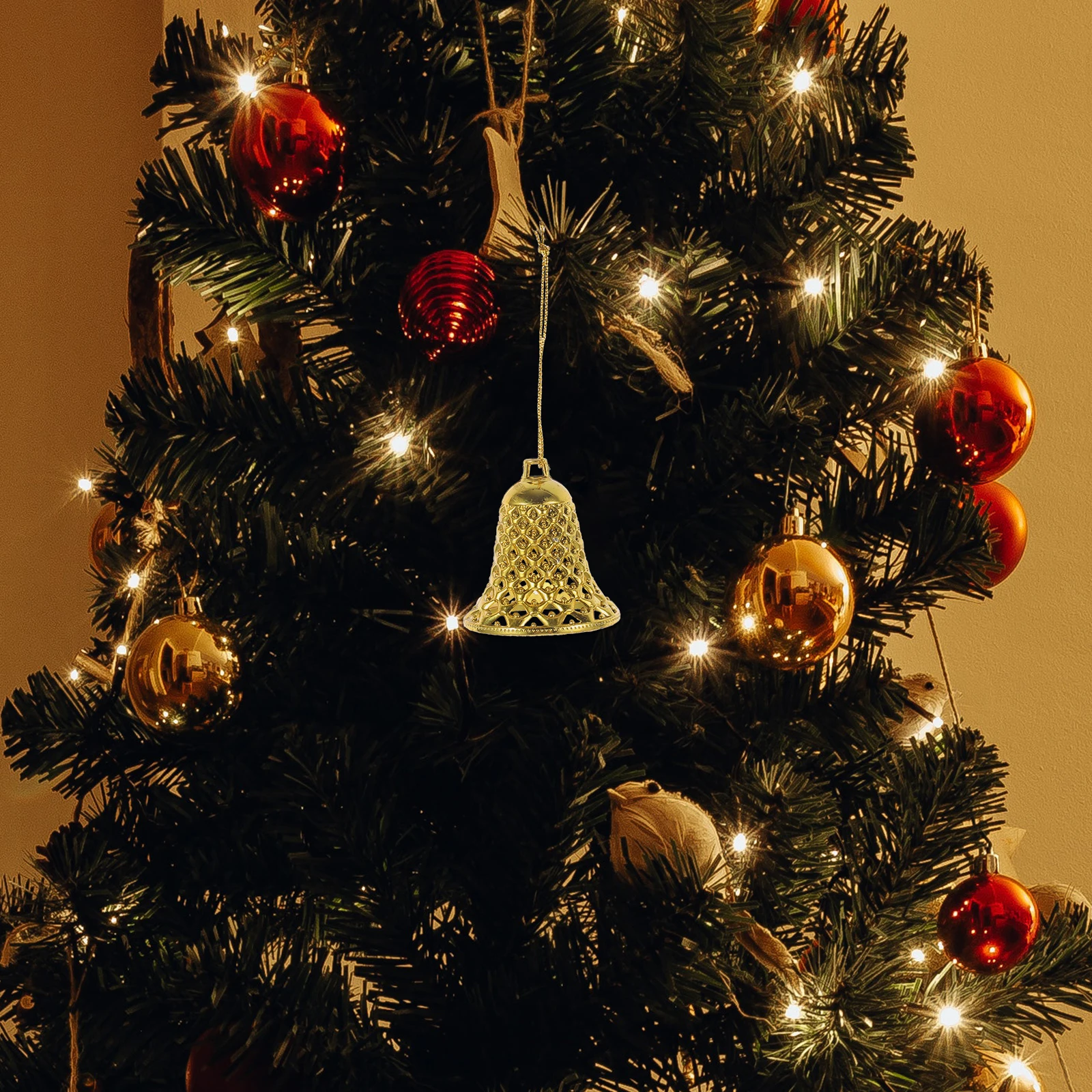 

12pcs Christmas Tree Decoration Pendant Bells Hanging Ornaments for Party Wedding Holiday Decorations Jingle Foam Plastic Xmas