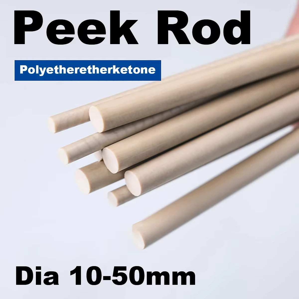 PEEK-Stab aus Polyetheretherketon, spezielle technische Kunststoffe, hohe Temperaturbeständigkeit, Präzisionsteil, Länge 200/300/500 mm – Detail 4