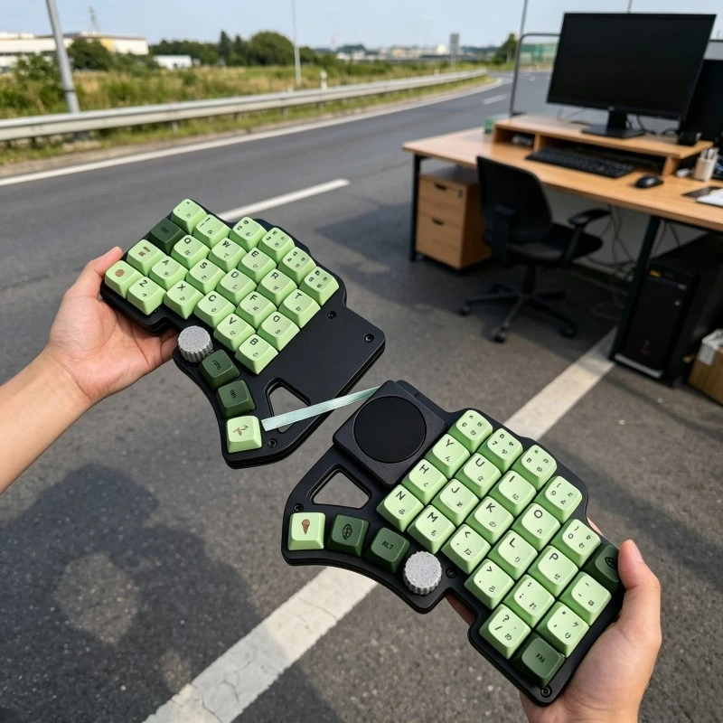 NEW Dilemma Max Split Keyboard Kit Custom Single-mode RGB Hot-swap Wired Fdm PrintKnob Touchpad Simulate Mouse Via Mx/choc V1