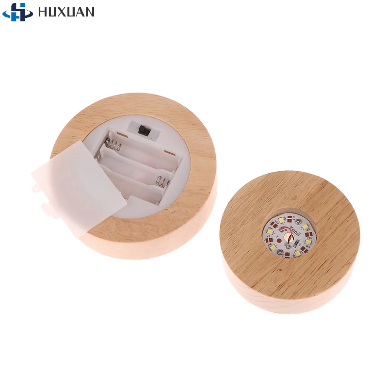 

Круглая деревянная подставка для светодиодного светильника 8/10 см, держатель на батарейках, основание для настольной ночник-лампы, основание для хрустальных стеклянных художественных украшений