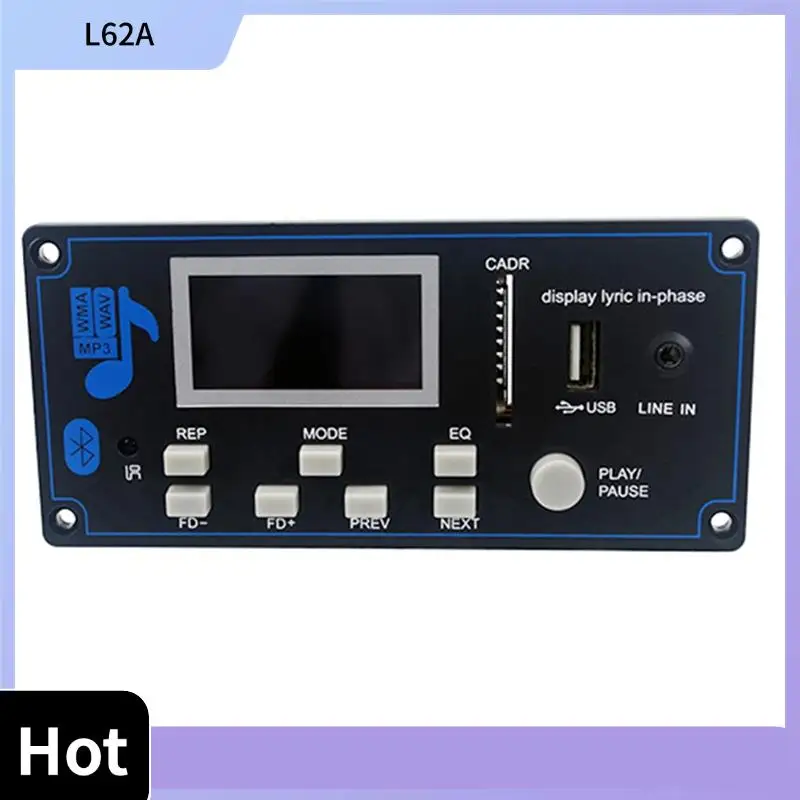 

L62A FM-радио AUX USB с поддержкой 12 В ЖК-декодера MP3 Bluetooth WAV декодирование MP3-плеер аудио модуль с дисплеем