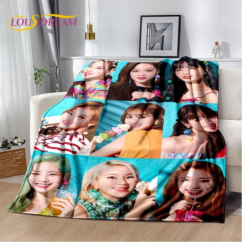 ثلاثية الأبعاد مرتين KPOP الكورية فتاة مجموعة مومو سانا بطانية ناعمة ، الفانيلا بطانية رمي بطانية لغرفة المعيشة غرفة نوم أريكة تتحول لسرير نزهة طفل #3