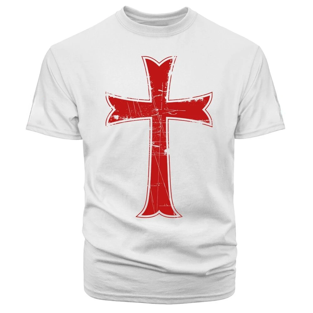 Crusader Red Symbol Jesus Cross Knights Templar T-Shirt 100% Cotton O-Neck Summer Short Sleeve Casual Mens T-shirt Size S-3XL