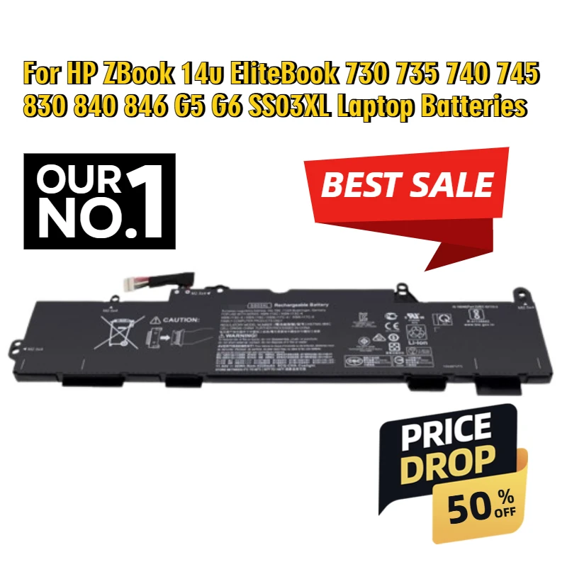 

For HP ZBook 14u EliteBook 730 735 740 745 830 840 846 G5 G6 SS03XL Laptop Batteries