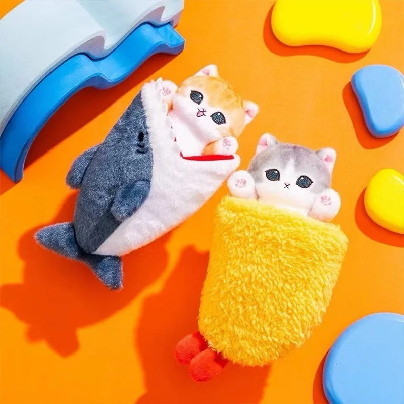 

Cute Mofusand Shark Cat Plush Keychain Student Backpack Charm Ornament Cartoon Plush Toy Anime Peripherals Friend Birthday Gift