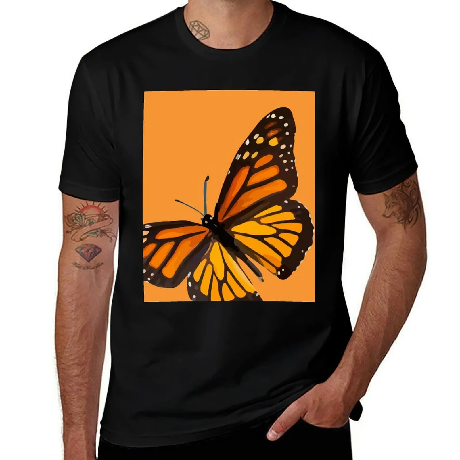 

Monarch Butterfly - Burnt Orange T-Shirt anime t shirts for man t shirts with prints t shirts for man cotton T-shirt