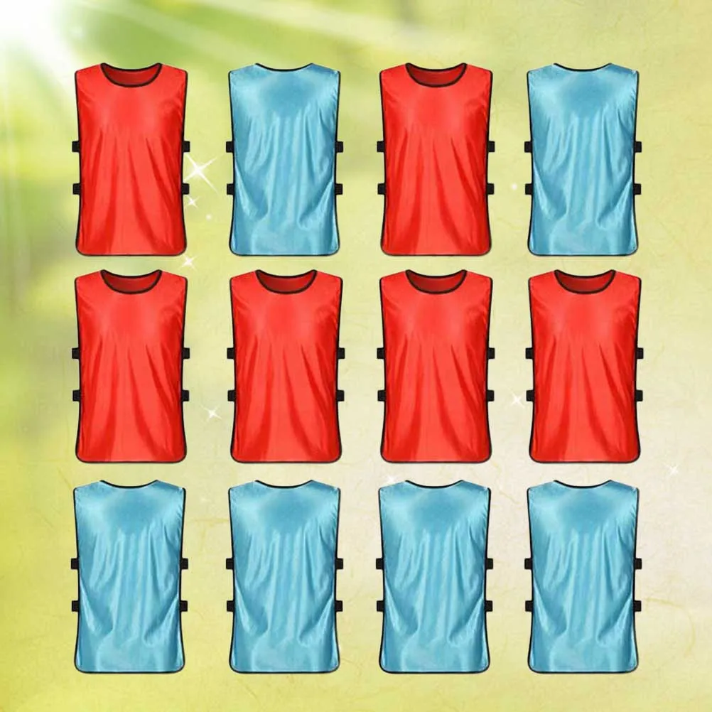 

12 PCS Training Vest Basketball Soccer Mesh Practice Reversible Pinnies Sleeveless Shirt Print