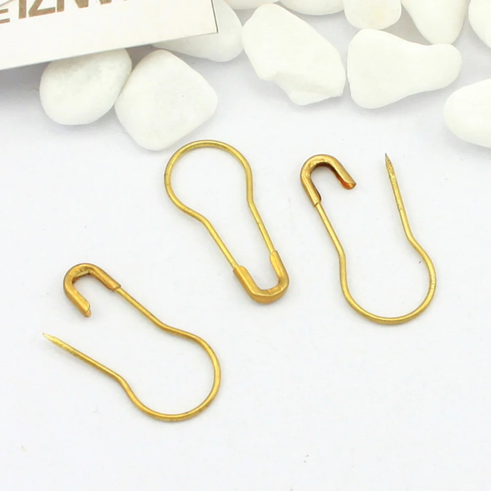 

1000pcs Safety Pins Creative Cucurbit Shape Durable Fastening For Clothes Skirts Blankets Diapers Crafts Home Use Golden