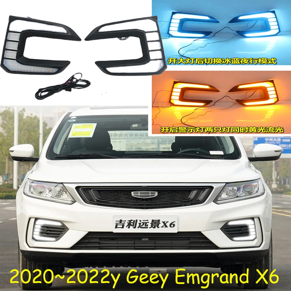 

Car bumper headlight for Geey Emgrand X6 daytime light 2020~2022y DRL car accessories LED headlamp Geey Emgrand X6 fog light