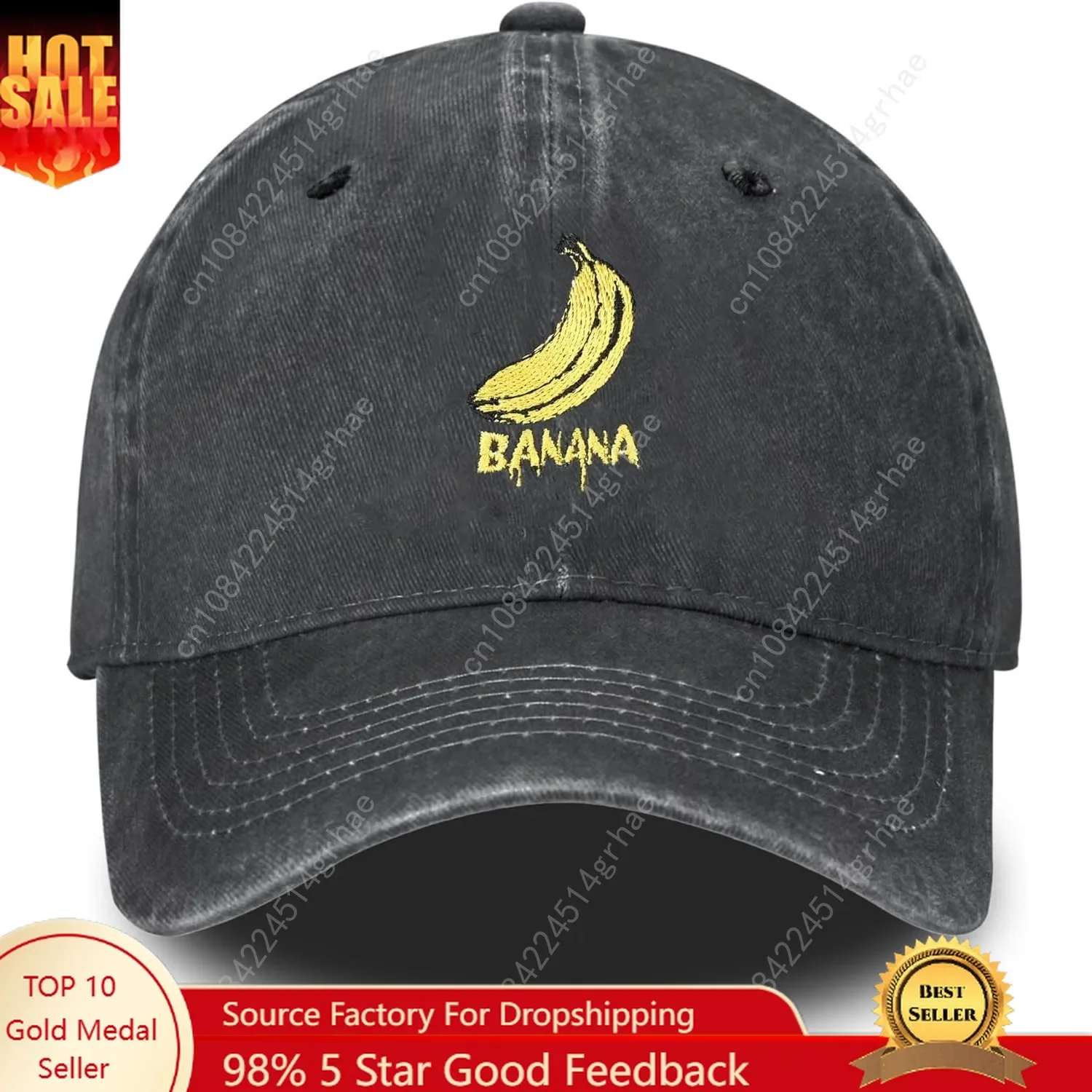 

Embroidered Baseball Cap Adjustable Vintage Washed Distressed Denim Baseball Hat for Women Men