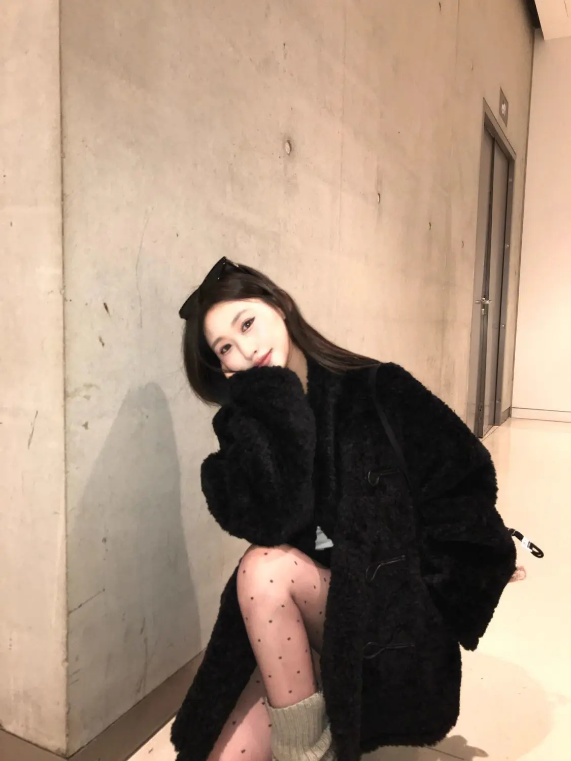 Nepbont voor jasjassen Damespatroon Afneembaar Buiten Dochter Dubbelzijdig Geribbeld Uitloper Tender Bow Casual Vrouwelijke Trend