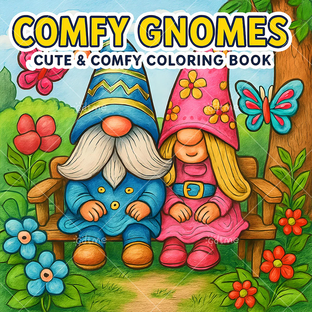 

COMFY GNOMES : Coloring Book for Adults Featuring Cute Cozy Daily Activities for Relaxation (Cozy Spaces Coloring)