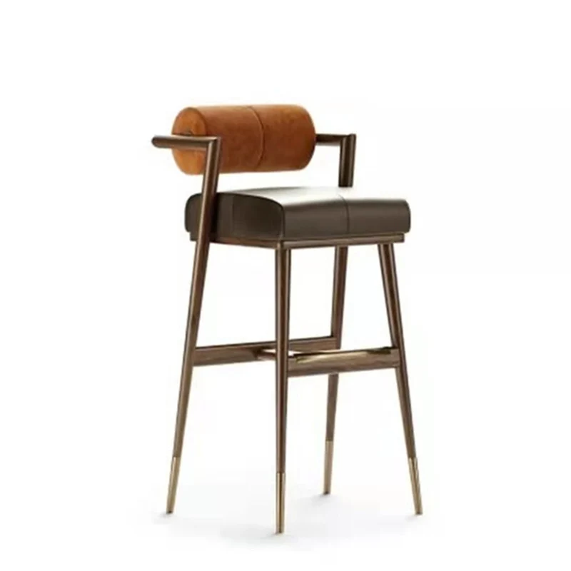 Semi-bar Nordic Reception Desk Bar Stools Maste Luxury Living Room Bar Stool Manicure with Backrest Taburetes De Bar Home SY50GM