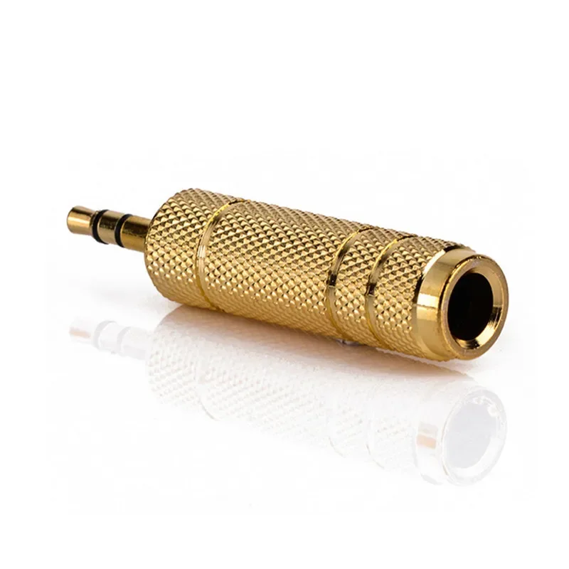 Adaptador de Audio de 6,35 a 3,5, conector macho de 3,5mm a 6,5mm, convertidor auxiliar de 3 polos, Terminal de altavoz chapado en oro