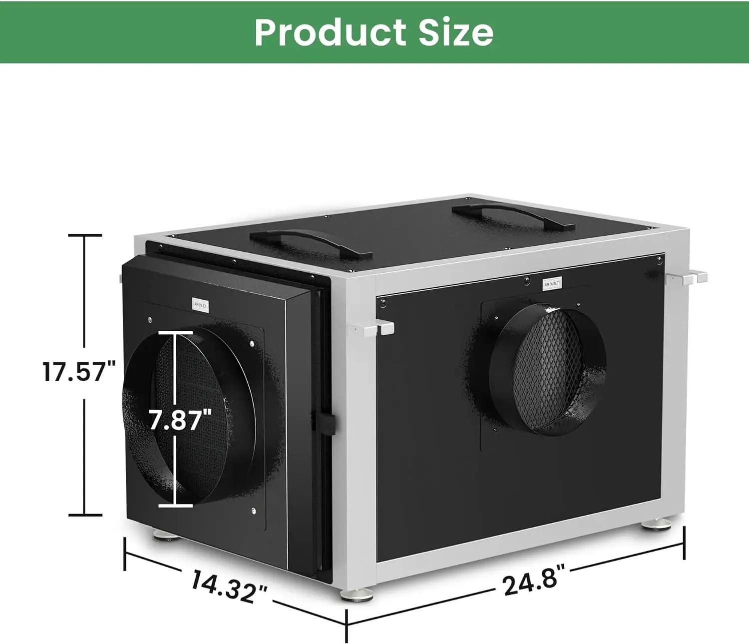 Waykar Crawl Space Desumidificador comercial, controle remoto com fio, descongelamento automático, 158 pintas