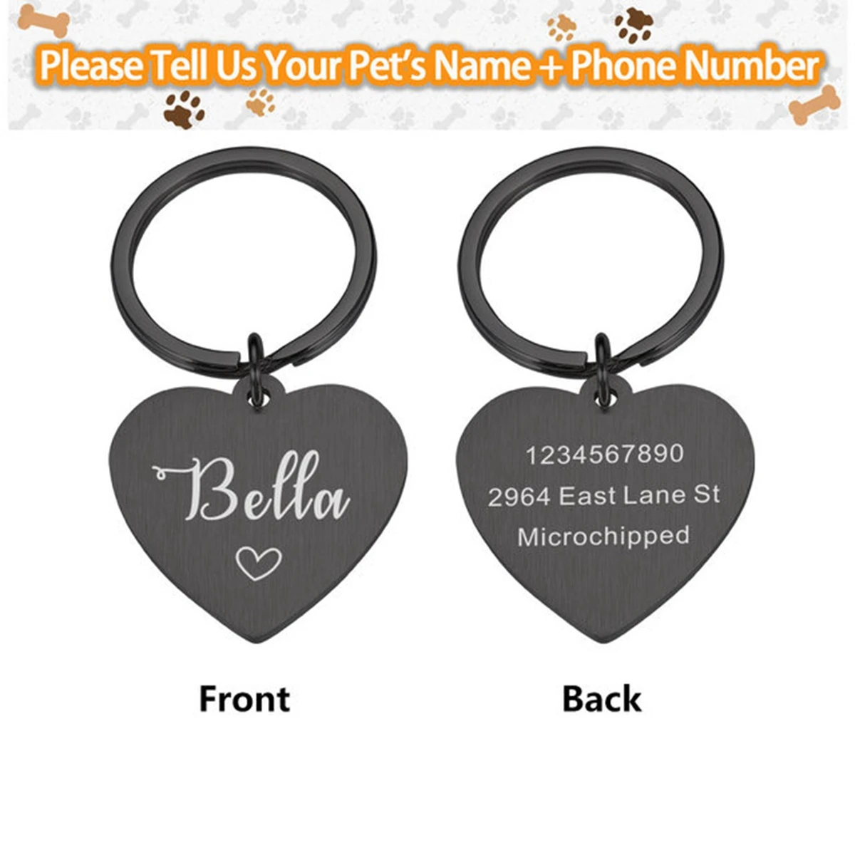 

1pc Lovely dog Customized Name Laser Engraving Anti-lost Name Collars For Dog Tag Name Products