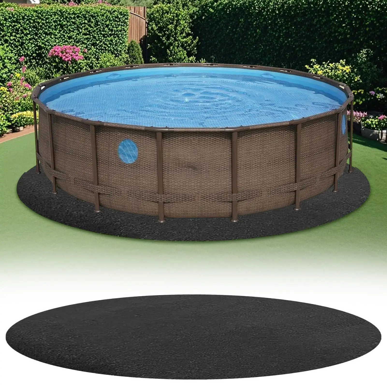 Poolunterlage Bodenmatte Runde Schwimmbad-Bodenmatte Pool-Liner Anti-Rutsch Wasserdichte Whirlpool-Matte Poolboden-Schutzmatte