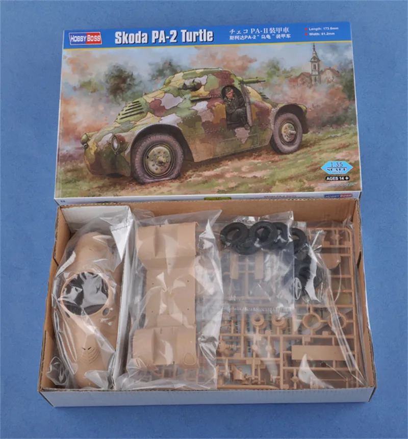 HobbyBoss 83888 1/35 Scale Skoda PA-2 Turtle Armored Vehicle Assembly Model Kits