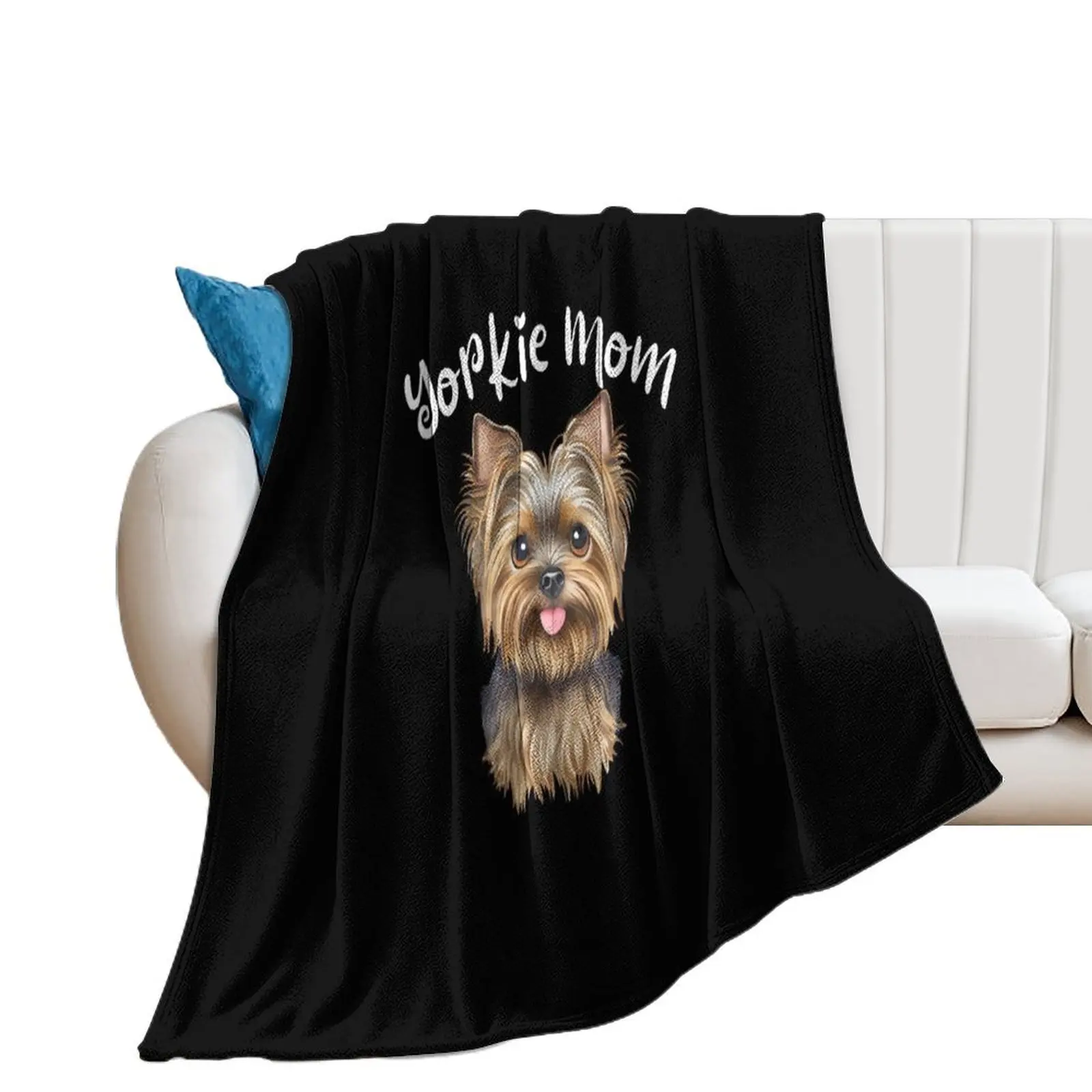 

Yorkie Mom Throw Blanket Polar Bed for winter blankets and throws Blankets