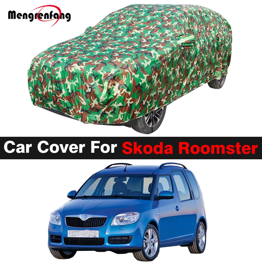 

Полный камуфляжный автомобильный чехол для Skoda Roomster Praktik 2006-2015, водонепроницаемый солнцезащитный козырек с защитой от УФ-лучей, снега, дождя, ветра, защитный чехол