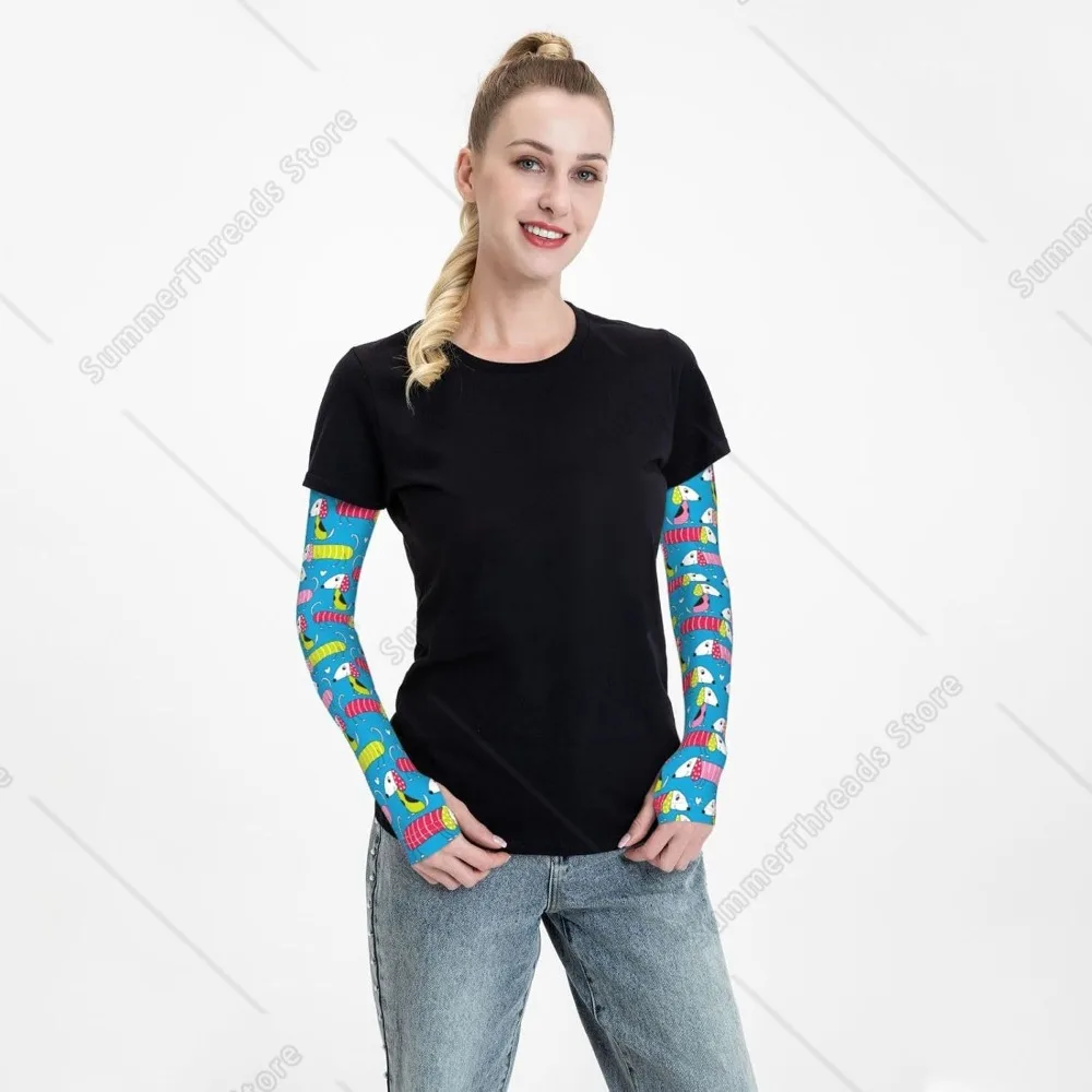 Manicotti rinfrescanti per uomo donna Protezione UV - Manicotti per tatuaggi per cuccioli di cane bassotto freddo per coprire le braccia