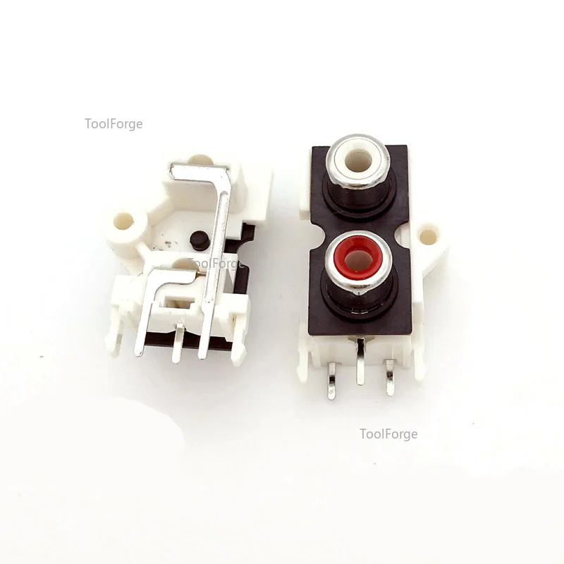 

50 шт./100 шт./1000 шт. 2-контактный RCA 2-контактный медный белый женский аудио-видео разъем AV-розетка входной и выходной разъем RCA2-9