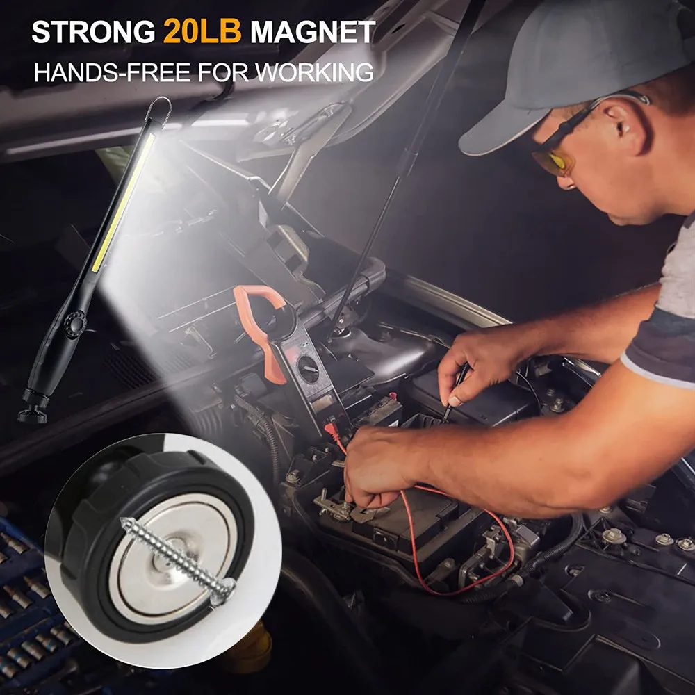 New COB LED Tactical Flashlight USB Rechargeable Torch Waterproof Work Light Magnetic Lanterna Hanging Lamp For Night Lighting