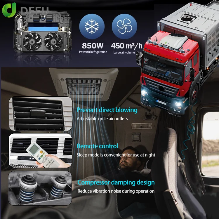 24 فولت وقوف السيارات على السطح تيار مستمر 12 فولت على السطح 24 فولت تكييف الهواء شاحنة مكيف الهواء لتخييم RV #2