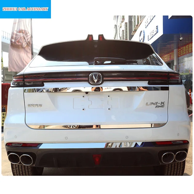 

Car Rear Tail Trunk Door Trim Exterior Cover Stainless Steel Tailgate Protection For Changan UNI-K Unik 2021-2023 Accessories