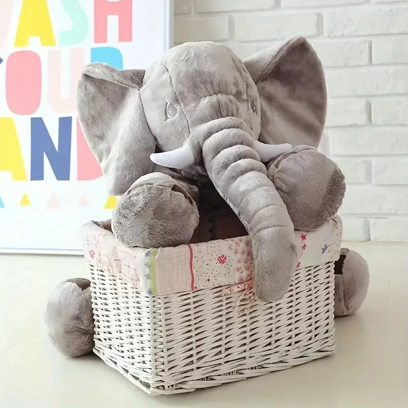 Funny Elephant Plush Cushion Fuzzy Animal Stuffed Cushions Comfortable Soft Sofa Throw Pillow Elephant Doll Home Decoration