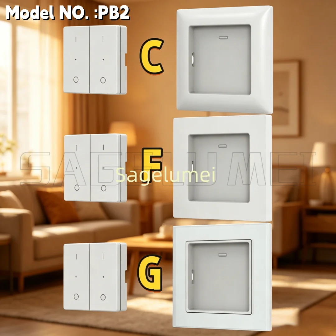 

Skydance New PB2 2 Zone Switch Panel Remote Controller Dimming RF LED Dimmer Wireless Control Panel Apply to RF LED switch C/F/G