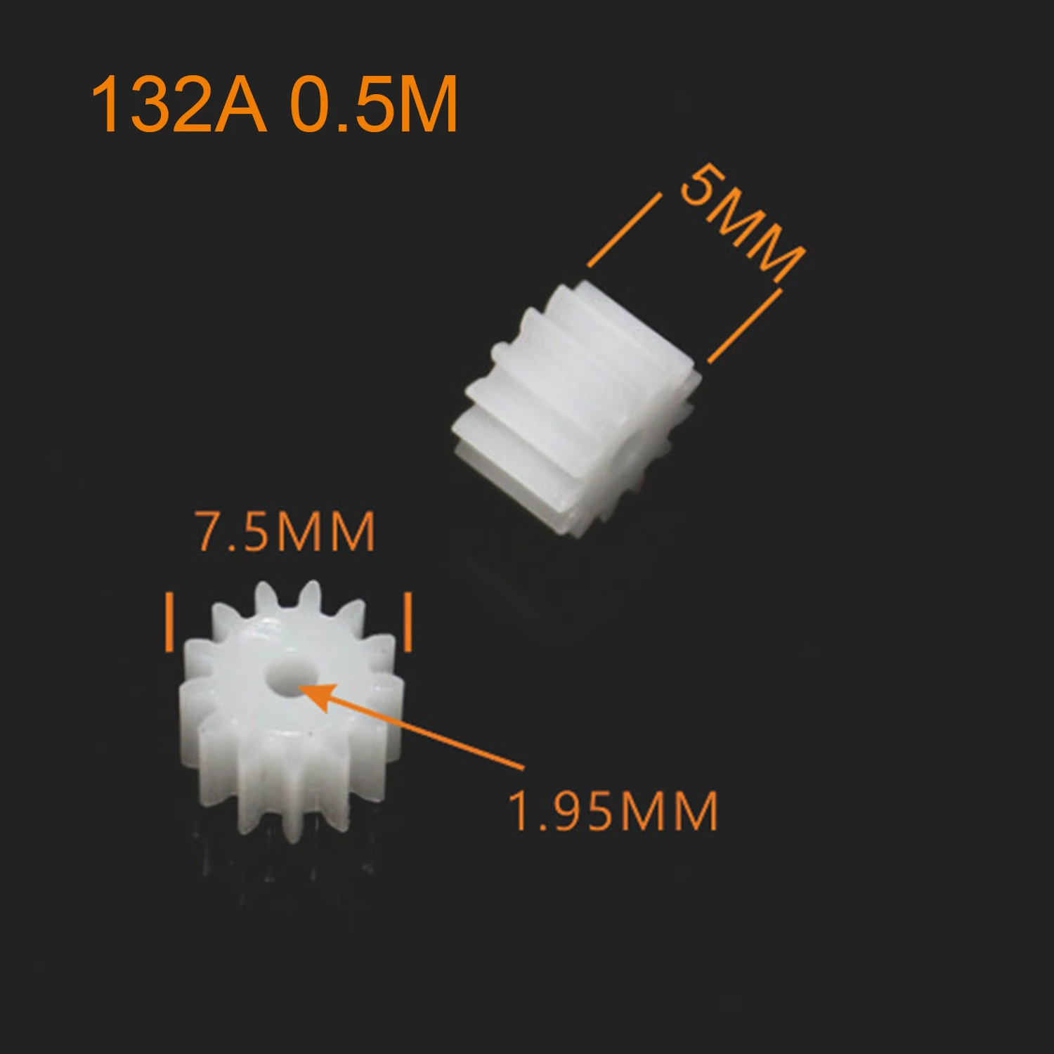 132A 0.5M Gear 2mm Tight 13 Teeth POM Plastic Gear Motor Parts Toy Accessories Z8