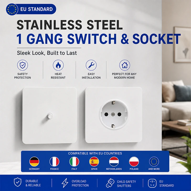 Interruptor de alternância branco painel de aço inoxidável retro interruptor da lâmpada de parede AC110-250V 1 2 3 4 gang 2 way16a interruptor de luz de parede universal