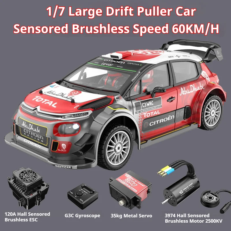 

MJX HYPER 1:7 Brushless 7303 Remote Control Racing Car C3 Simulation Citroen High-Speed Off-Road Vehicle Toy RC Car