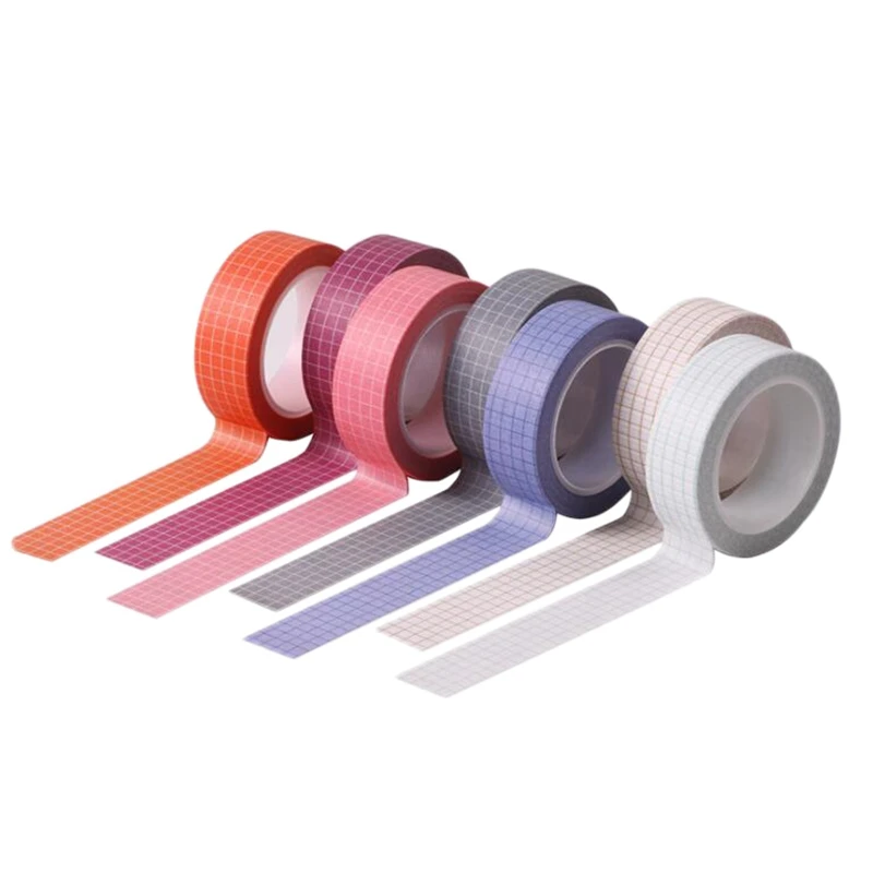 14 Rolls 10M Grid Washi Tape Japanese Paper DIY Planner Masking Tape Adhesive Tapes Stickers Decorative Stationery Tapes