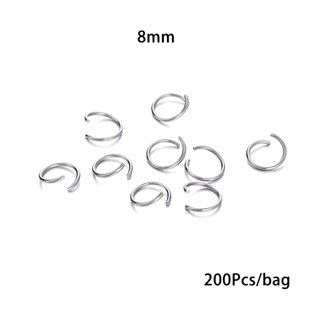 200 Stück offene Biegeringe aus Edelstahl für Schmuckherstellung, DIY-Doppelschleifen, geteilte Ringe, Verbinder für Schmuckzubehör
