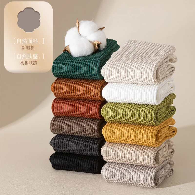 

Женские носки осенне-зимние, из чистого хлопка, теплые, длинные, средней длины, однотонные, антибактериальные, устойчивые к запаху, влагопоглощающие, бесшовные