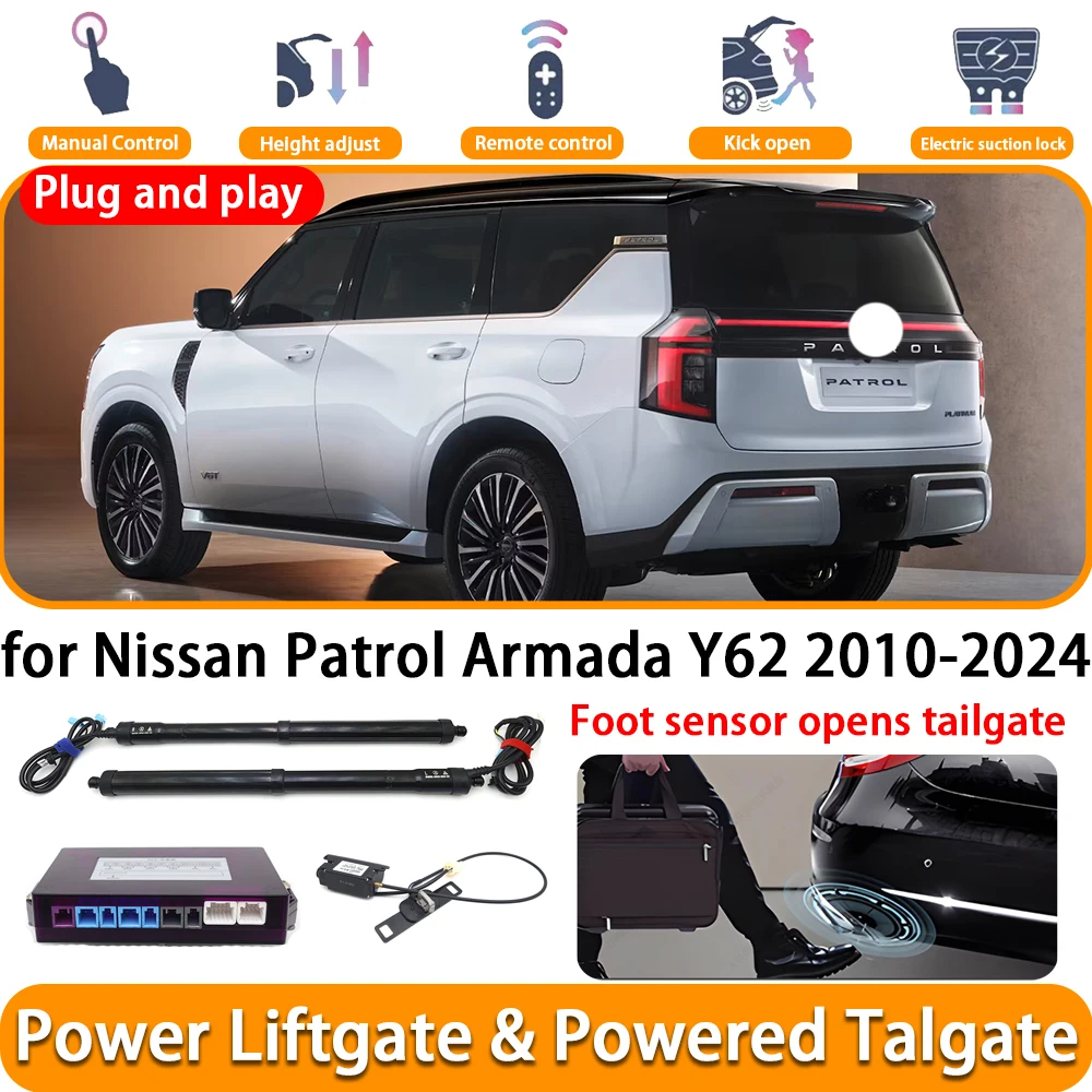 for Nissan Patrol Armada Y62 2010-2024 Electric Automatic Powered Tailgate Power Liftgate System Plug and Play Trunk Lift Kit