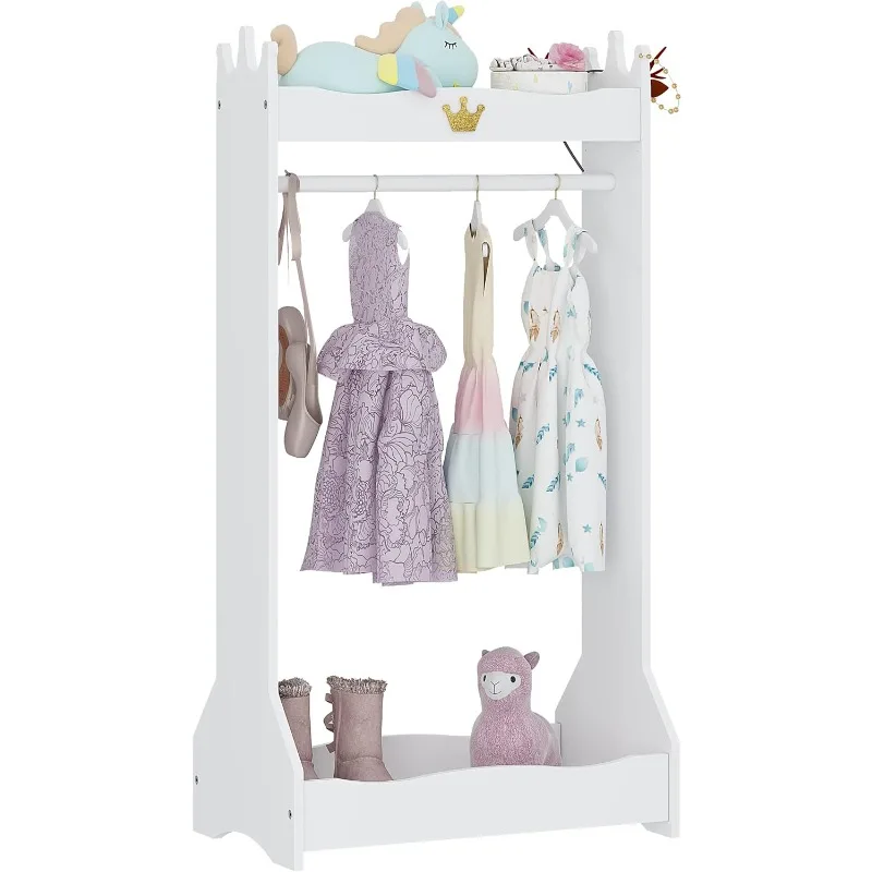 Kids Dress Up Storage, Kids' Costume Organizer Center, Open Hanging Armoire Closet, Kids Armoire with Rack for Toddler 3