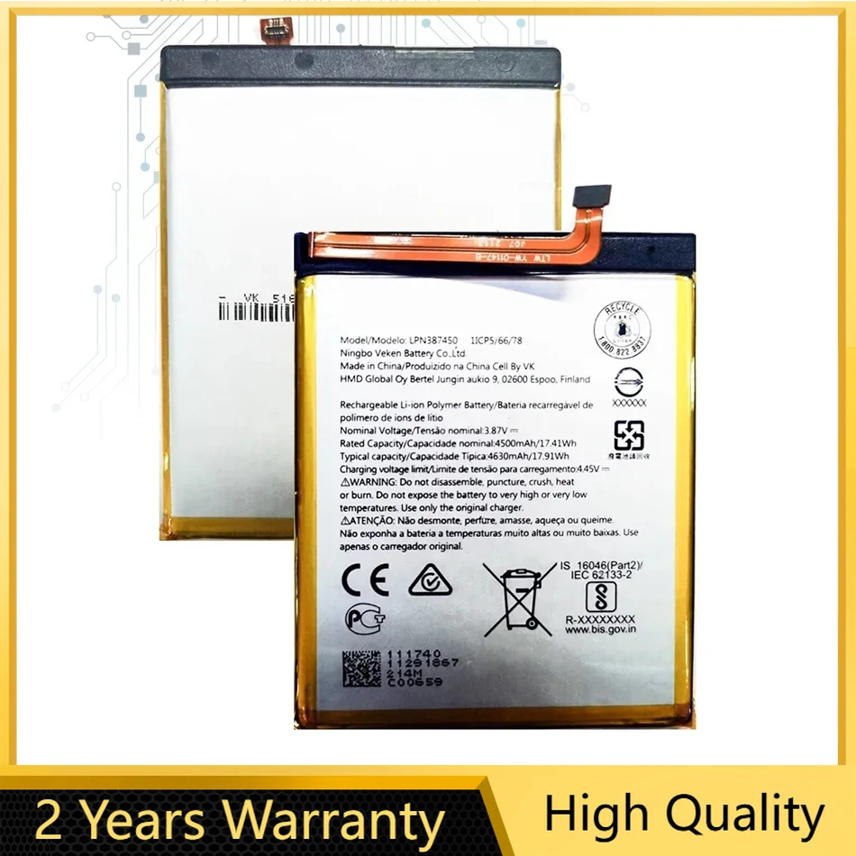 Replacement Battery LPN387450 For Nokia N910 XR20 X20 TA-1362 4630mAh