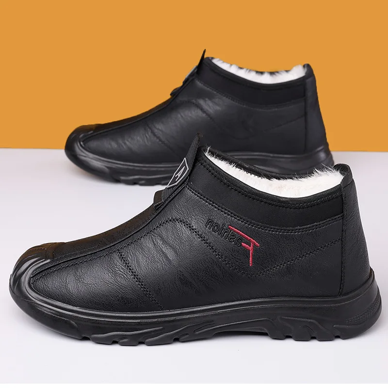 أحذية رجالية موضة أحذية قطنية رياضية مريحة أحذية شتوية من الصوف الدافئ أحذية قطنية للرجال أحذية جلدية جديدة مقاومة للماء Zapatos #6