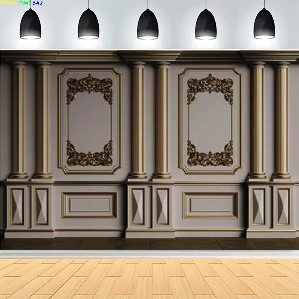 

Classic Interior Retro Wall Photography Backdrop Props European Style Room House Wedding Floor Parquet Photo Background CI-04
