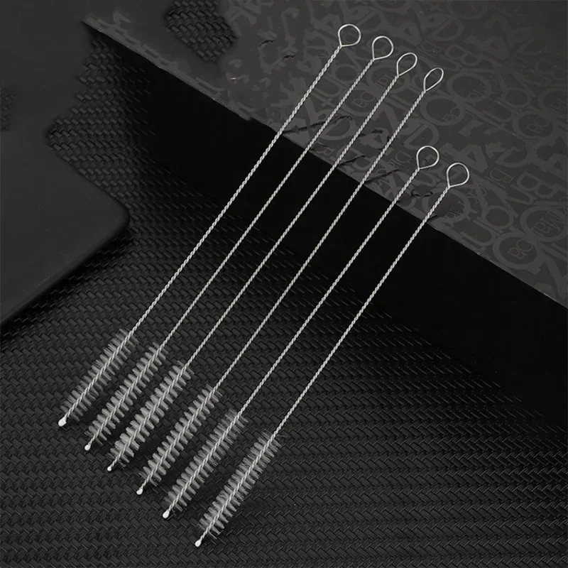 Straw Brush Cleaning Brush Wholesale Slender Slit Brush Teapot Spout Hard Bristle Bottle  Artifact Stainless Steel