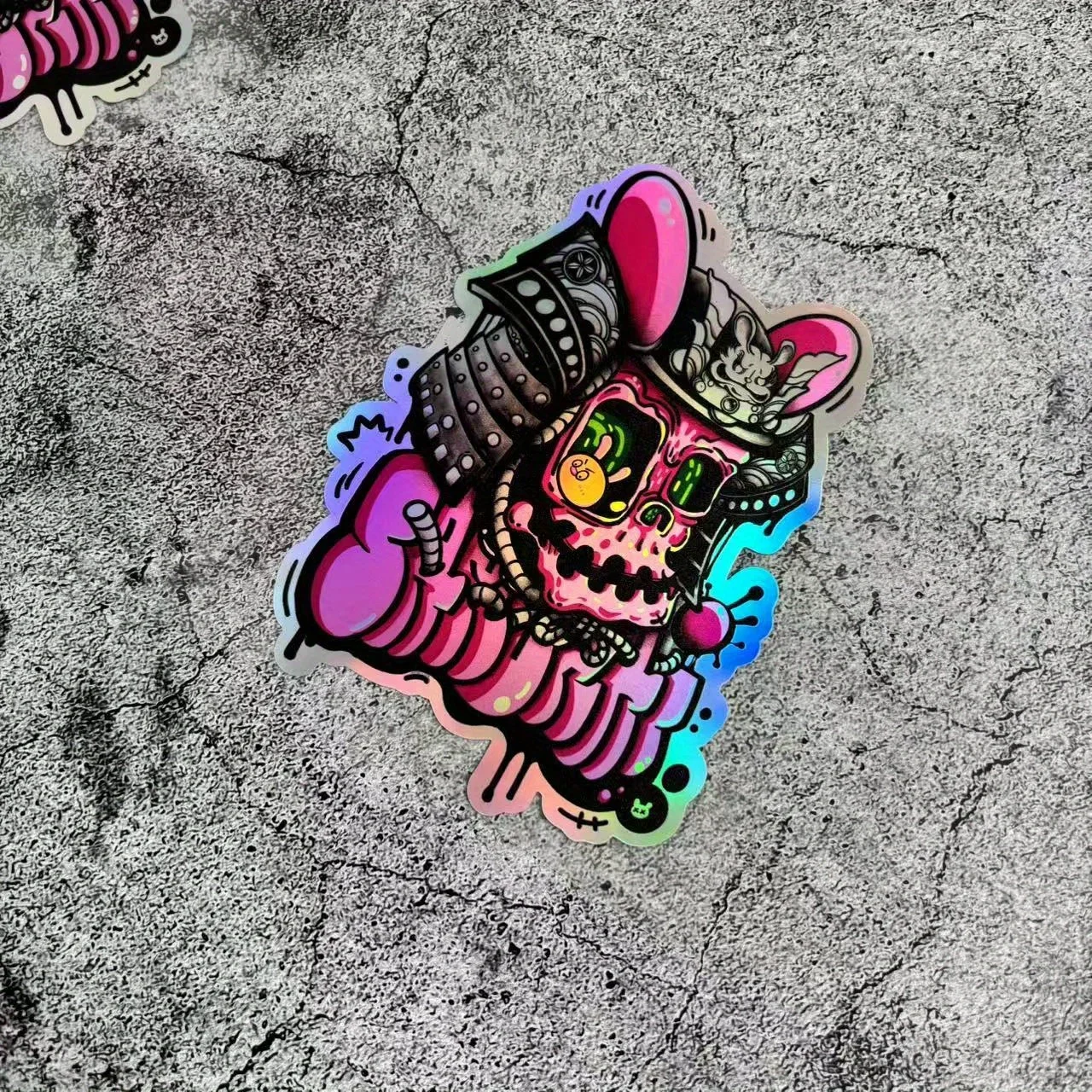 

1 шт. голографическая наклейка «Крибер Самурайский череп» для автомобиля, мотоцикла, Стайлинг, украшение, уличное искусство-тематическая наклейка, аксессуар