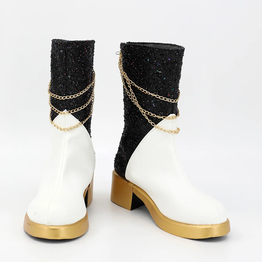 CosplayLove KPop Demon Hunters Mira Scarpe Coslay bianche Stivali lunghi in pelle realizzati su misura per Halloween Natale