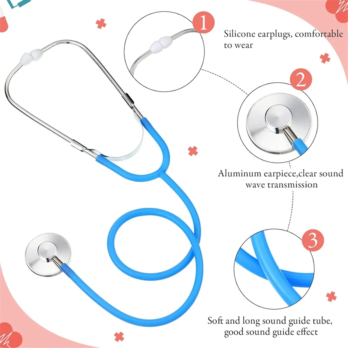 Kids Stethoscope Toy Stethoscope Real Working Stethoscope for Children Nursing Stethoscope Doctor Kit 4 Colors (8 Pcs)